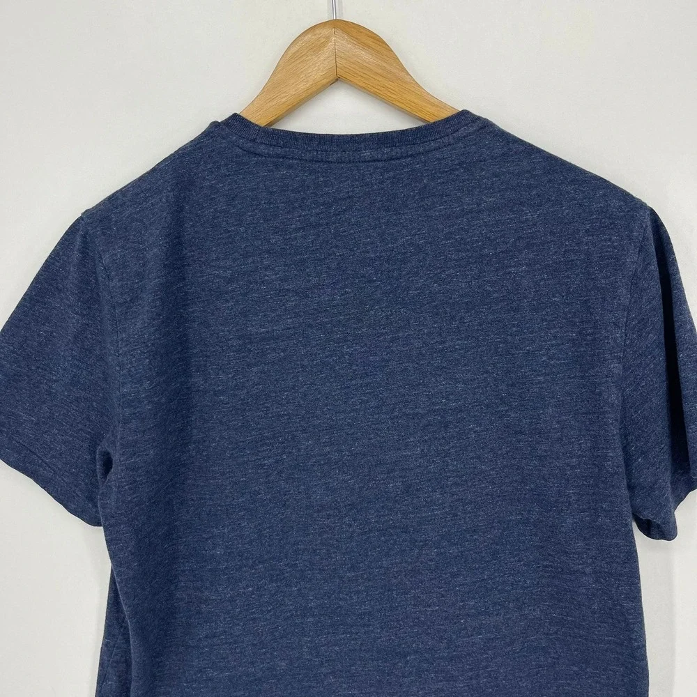 Polo Ralph Lauren Mens Custom Fit T-Shirt Heathered Navy Blue Cotton Size M Slim